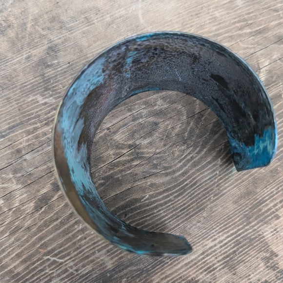 SOLD ETSY-Wide Patina Cuff Bracelet - Picture 9 of 11